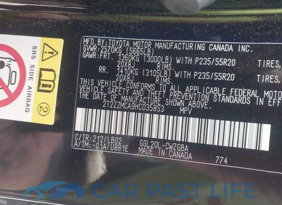 2T2ZZMCA9HC035853# 9
