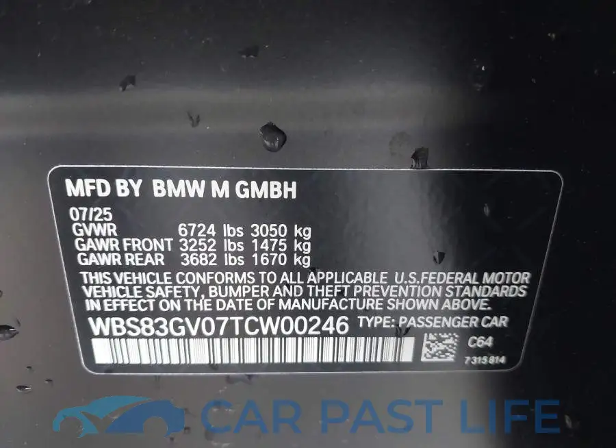 WBS83GV07TCW00246# 9