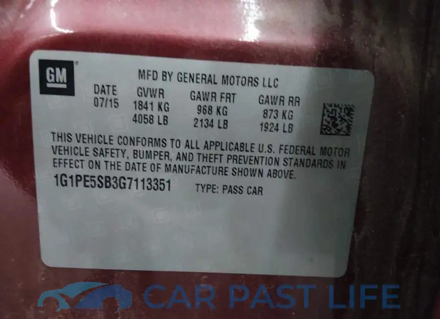 1G1PE5SB3G7113351# 9