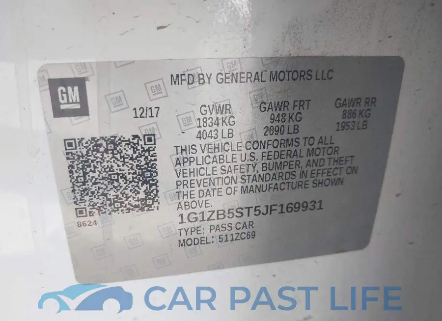 1G1ZB5ST5JF169931# 9
