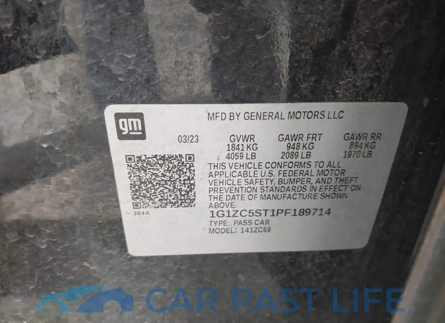 1G1ZC5ST1PF189714# 9