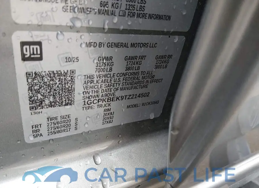 1GCPKBEK9TZ214502# 9