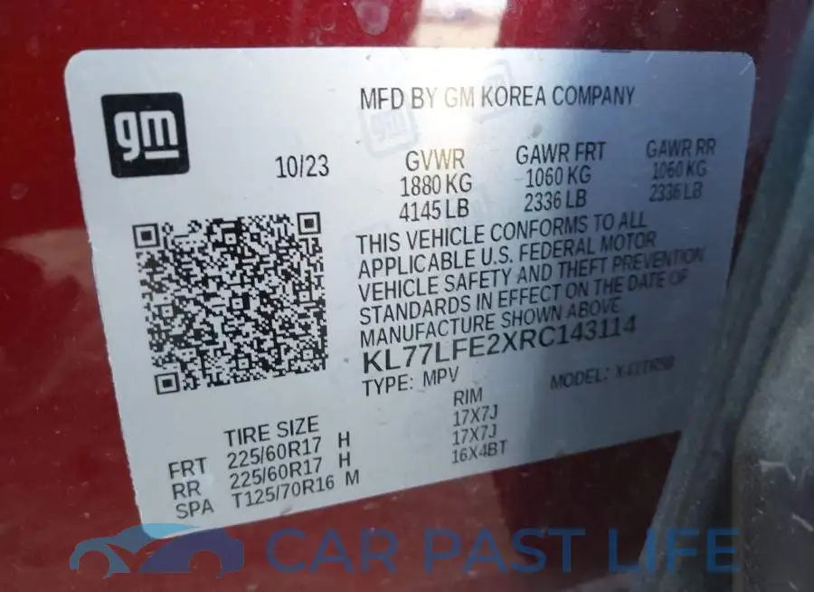 KL77LFE2XRC143114# 9