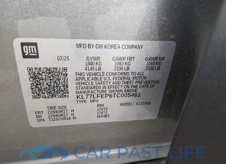 KL77LFEP6TC005461# 9