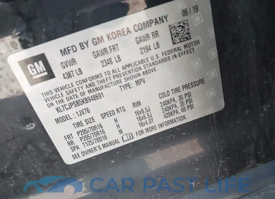 KL7CJPSB5KB948691# 9