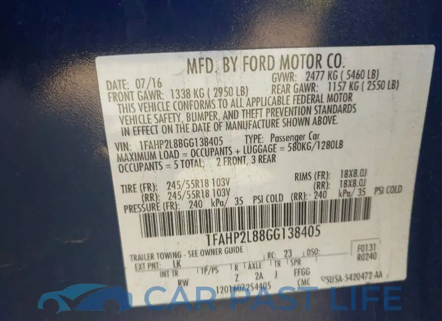 1FAHP2L88GG138405# 9