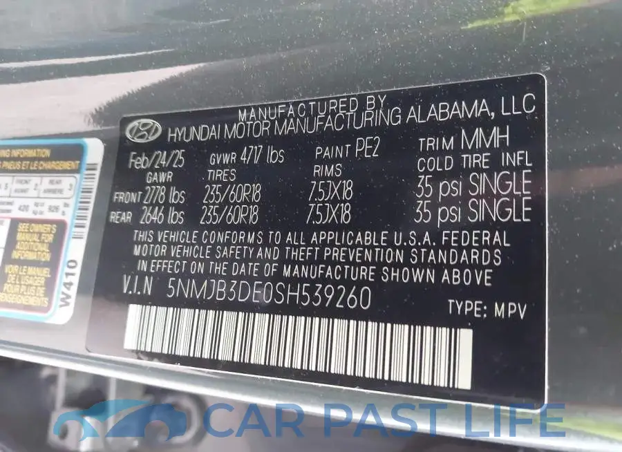 5NMJB3DE0SH539260# 9