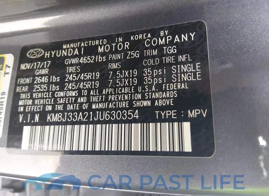 KM8J33A21JU630354# 9