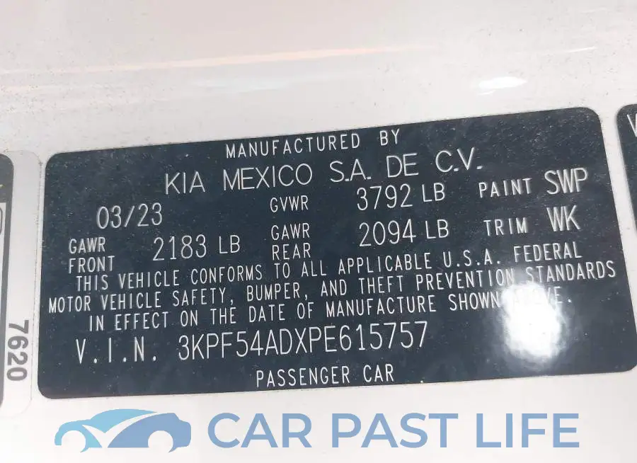 3KPF54ADXPE615757# 9