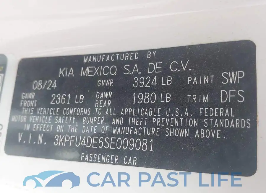 3KPFU4DE6SE009081# 9