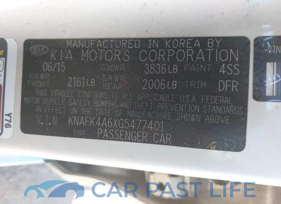 KNAFK4A6XG5477401# 9
