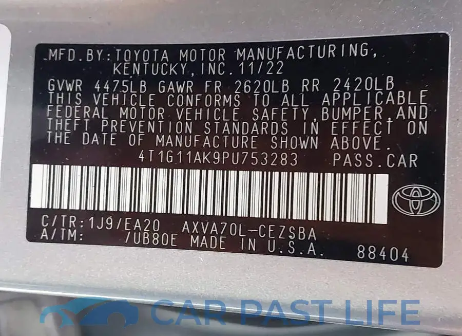 4T1G11AK9PU753283# 9