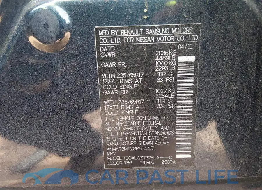 KNMAT2MT2GP684451# 9