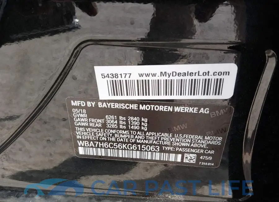 WBA7H6C56KG615063# 9