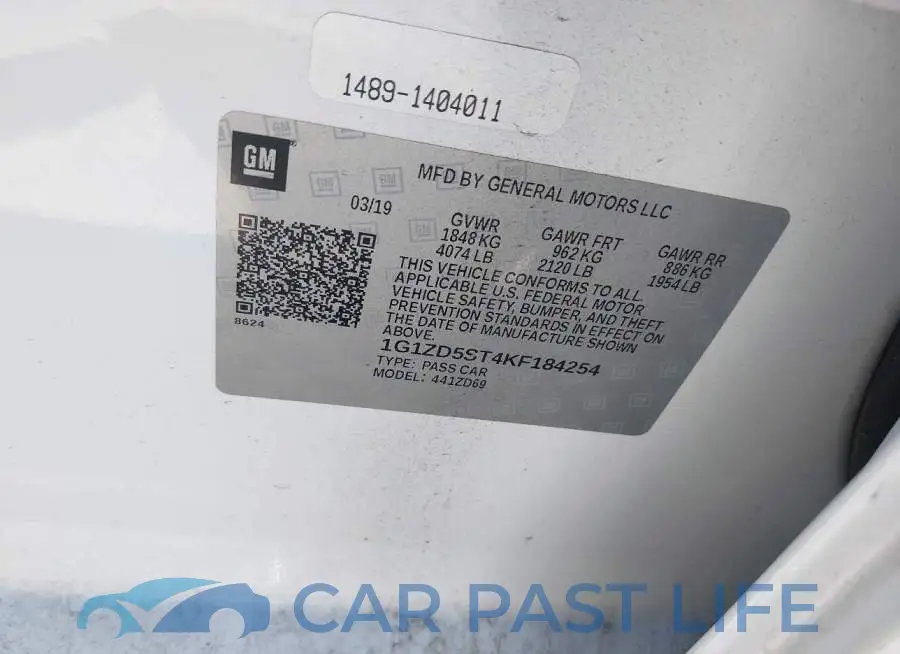 1G1ZD5ST4KF184254# 9