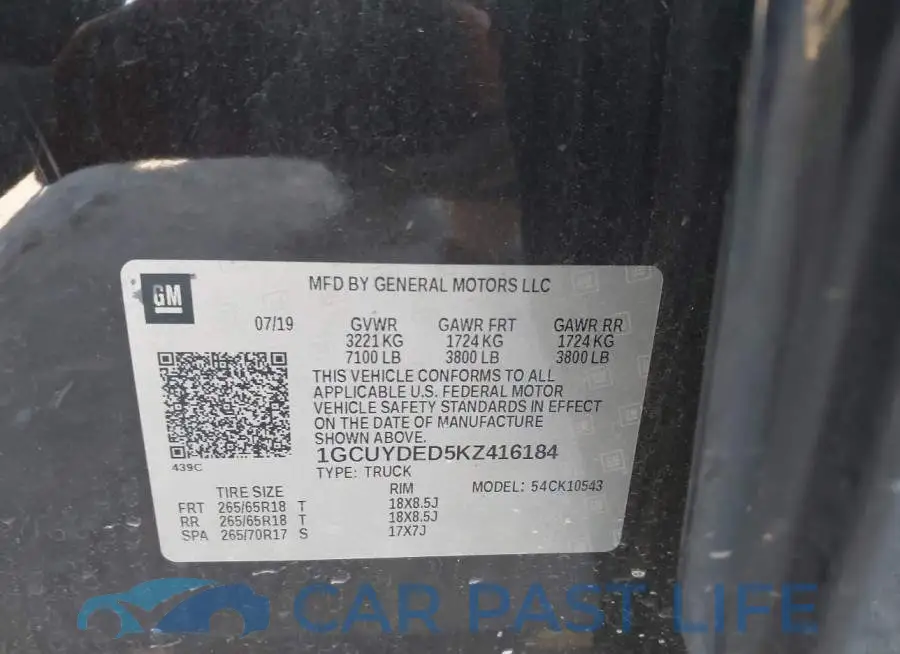 1GCUYDED5KZ416184# 9