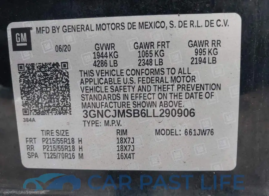 3GNCJMSB6LL290906# 9