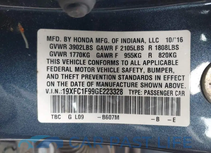 19XFC1F99GE223328# 9