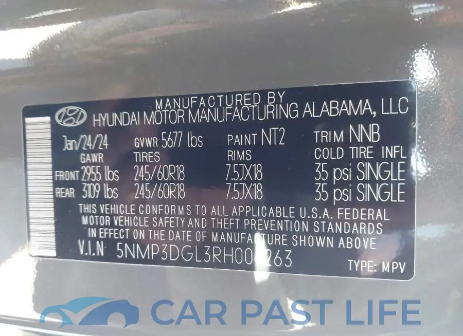 5NMP3DGL3RH004263# 9