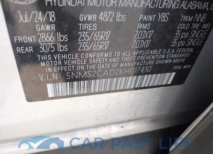 5NMS2CAD2KH017410# 9
