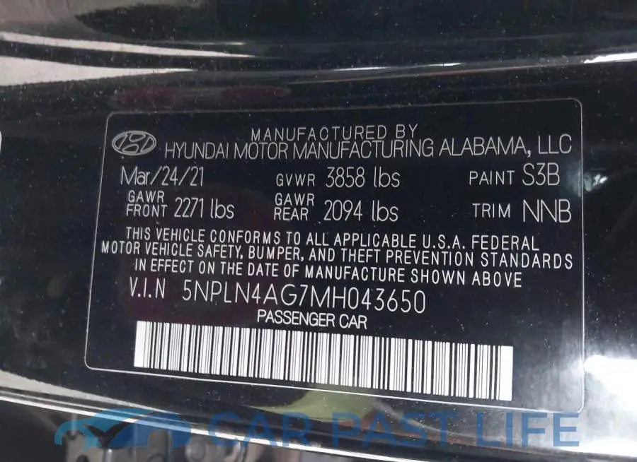 5NPLN4AG7MH043650# 9