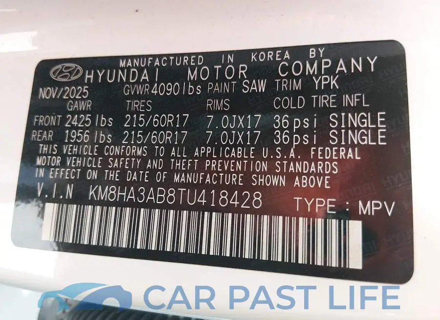 KM8HA3AB8TU418428# 9
