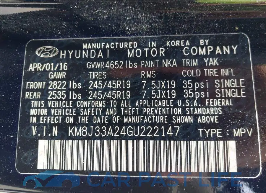KM8J33A24GU222147# 9