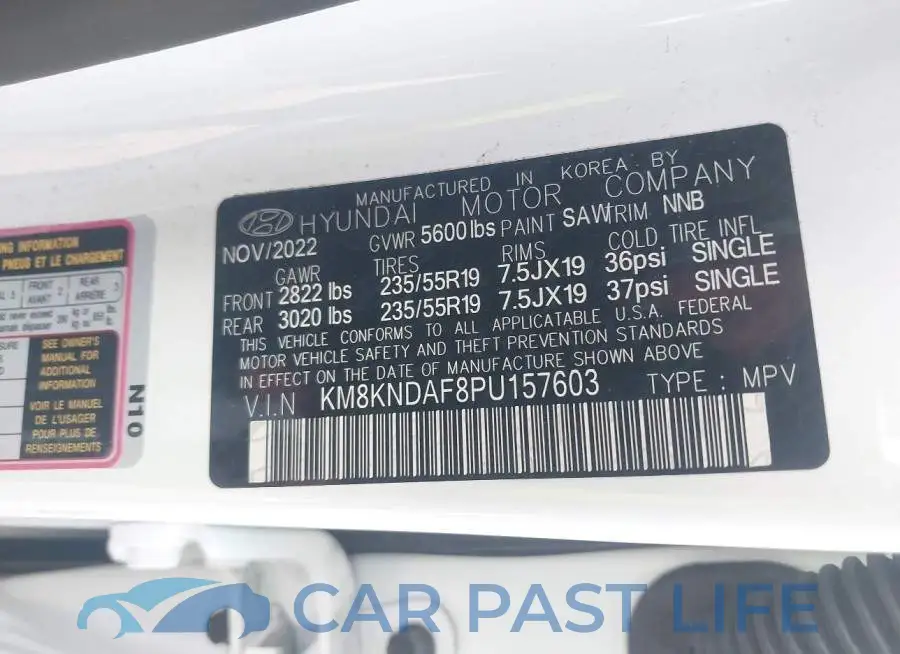 KM8KNDAF8PU157603# 9