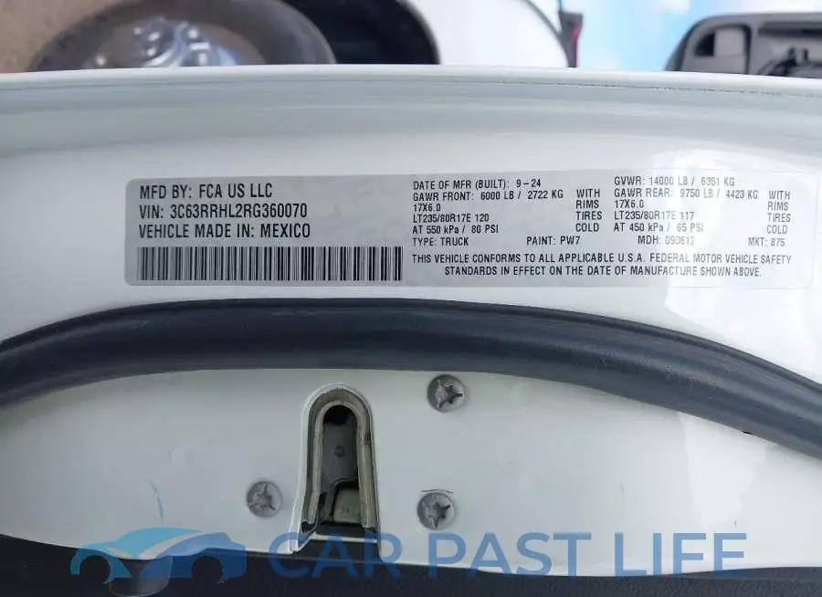 3C63RRHL2RG360070# 8