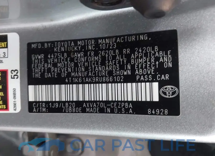 4T1K61AK9RU866102# 9