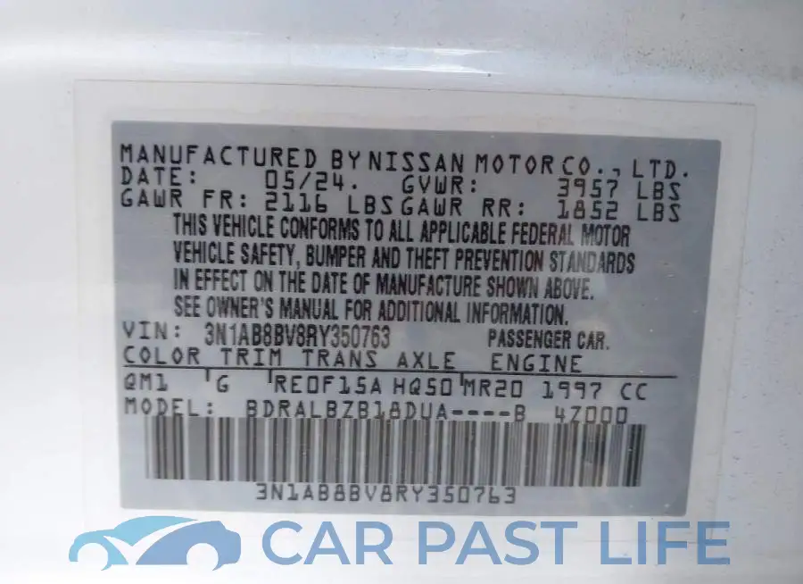 3N1AB8BV8RY350763# 9