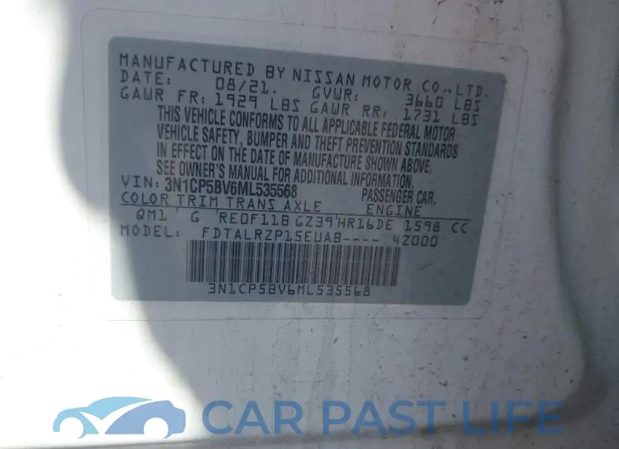 3N1CP5BV6ML535568# 9