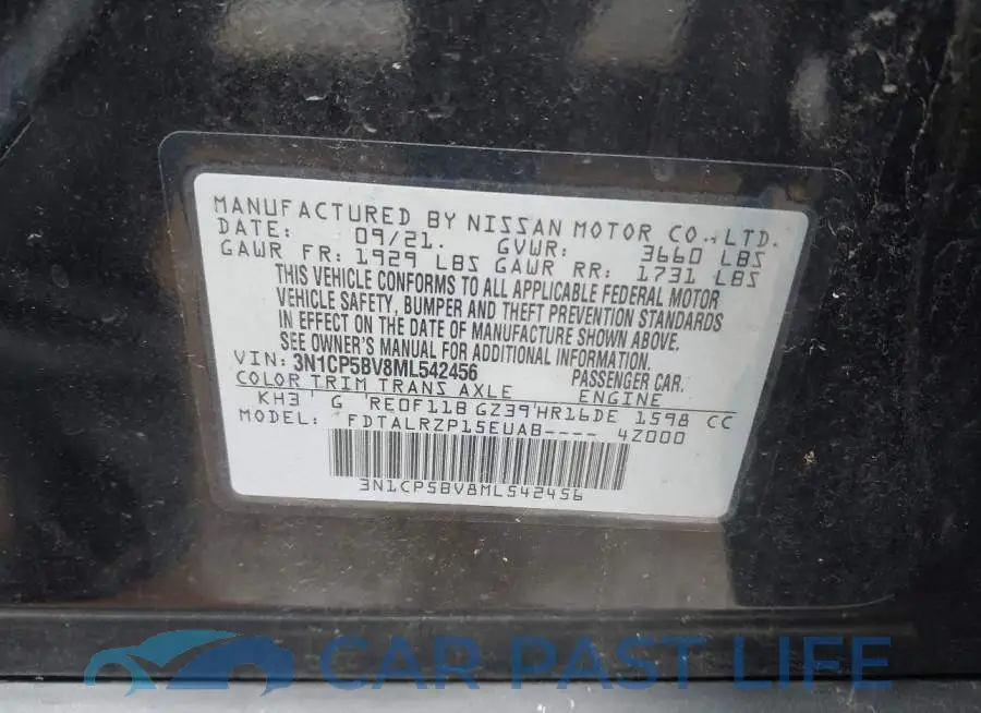 3N1CP5BV8ML542456# 9