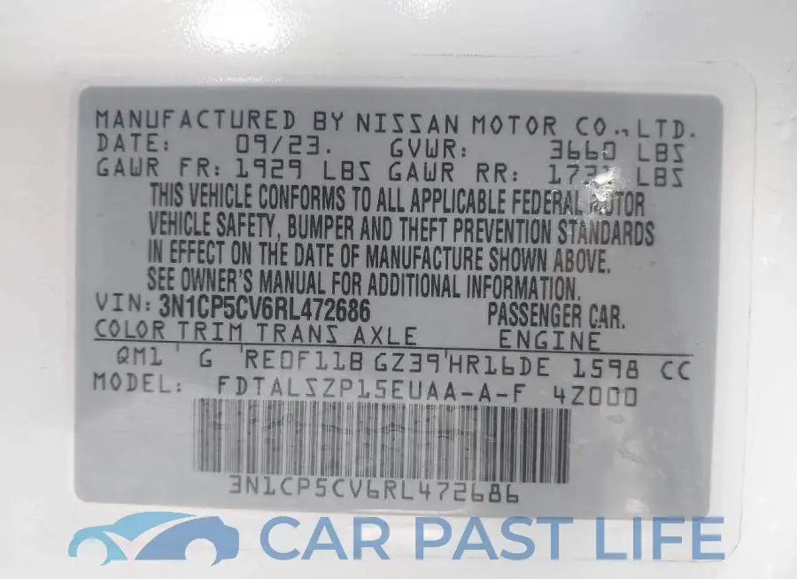 3N1CP5CV6RL472686# 9