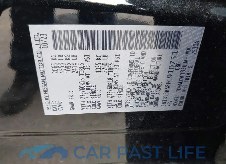 5N1BT3BA8PC910751# 9
