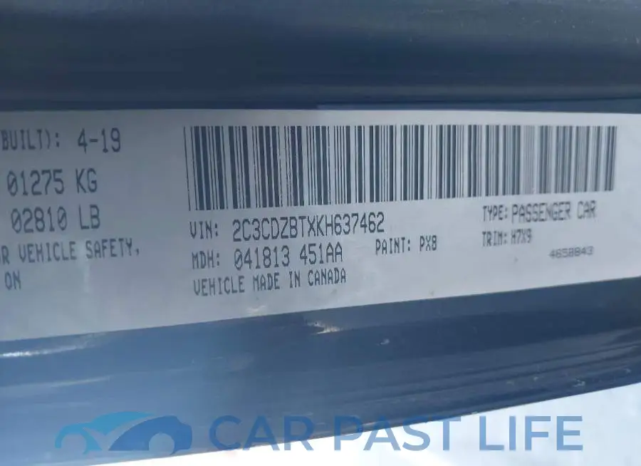 2C3CDZBTXKH637462# 9