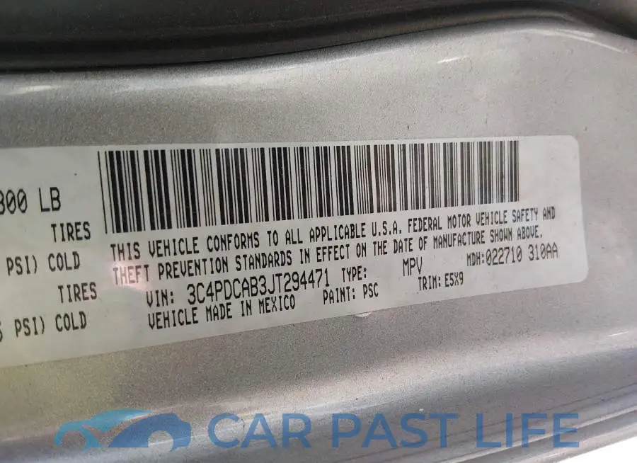 3C4PDCAB3JT294471# 9