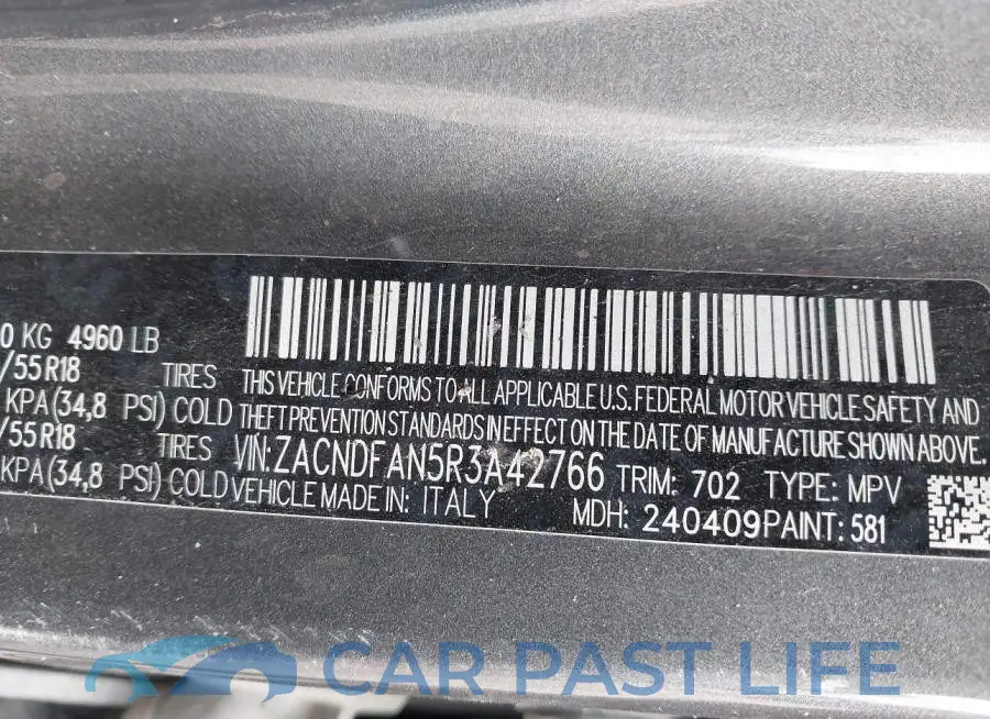 ZACNDFAN5R3A42766# 9