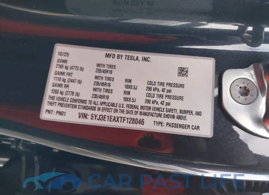 5YJ3E1EAXTF128046# 9