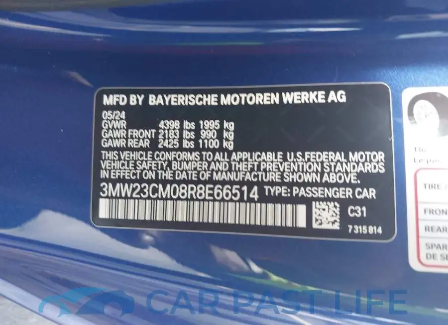 3MW23CM08R8E66514# 9