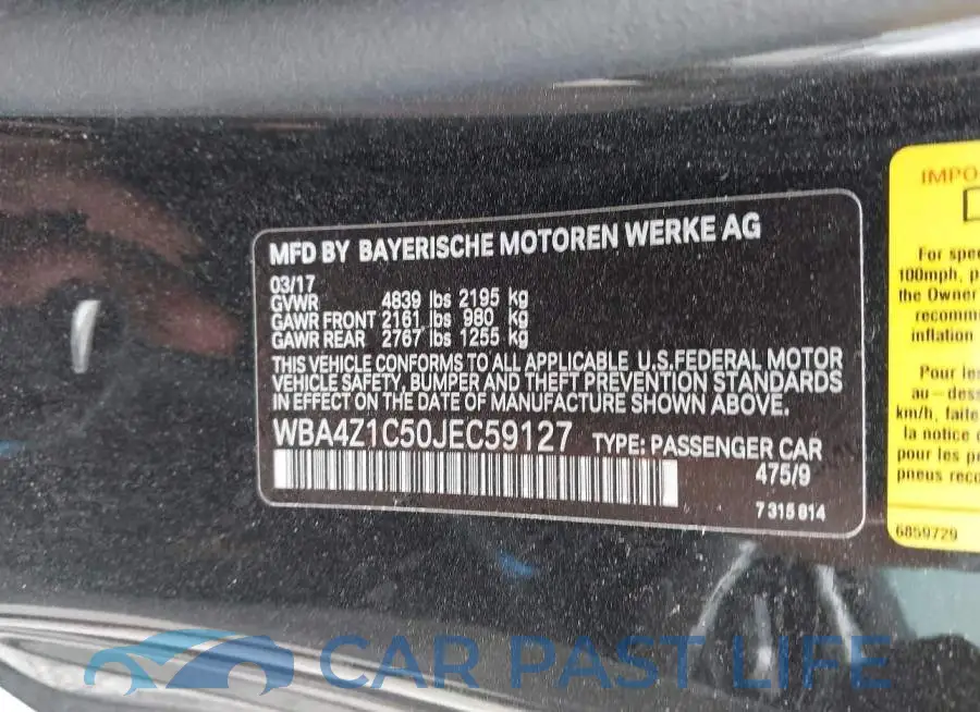 WBA4Z1C50JEC59127# 9