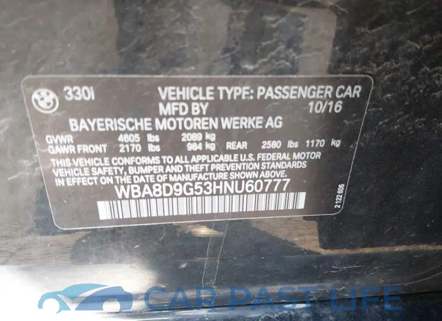 WBA8D9G53HNU60777# 9