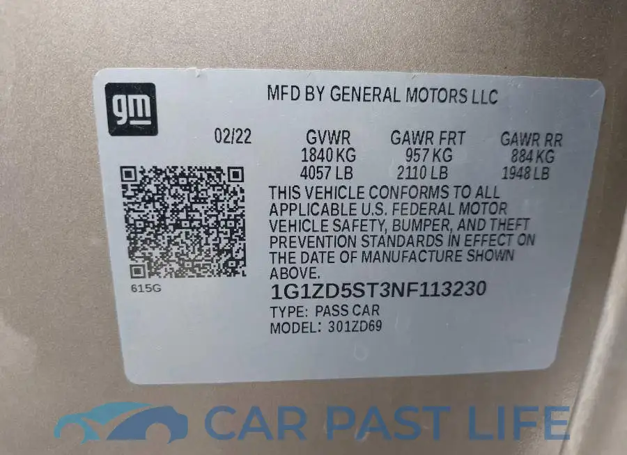 1G1ZD5ST3NF113230# 9
