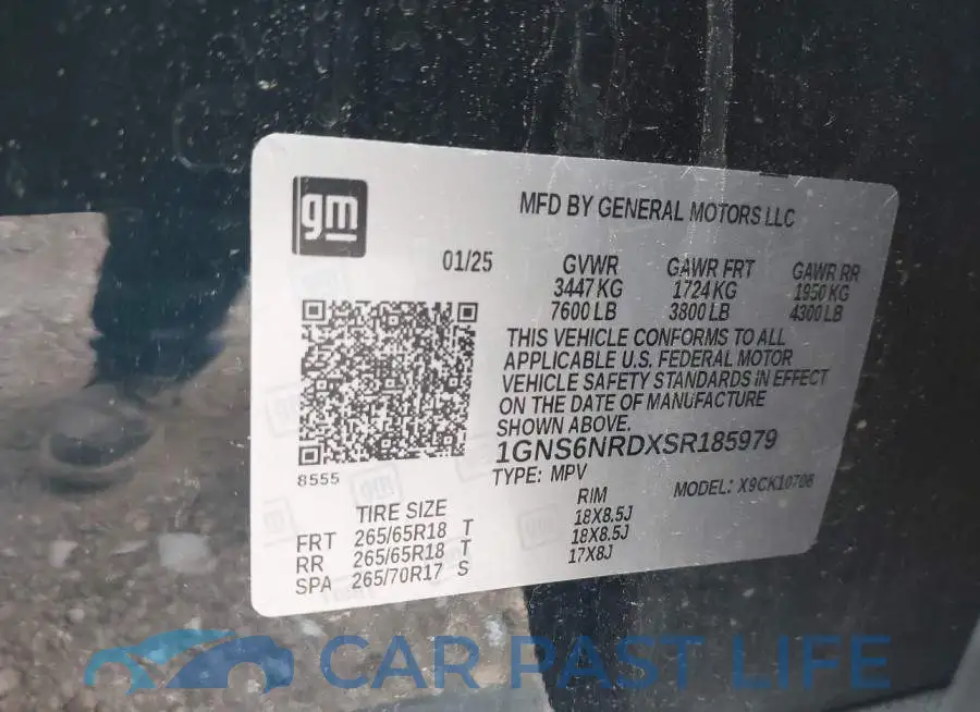 1GNS6NRDXSR185979# 9