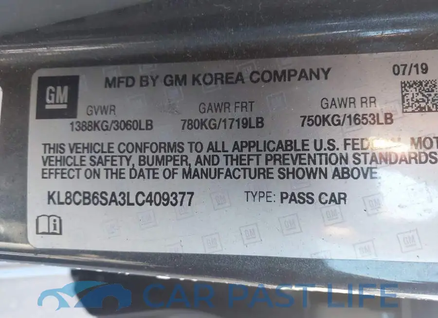 KL8CB6SA3LC409377# 9
