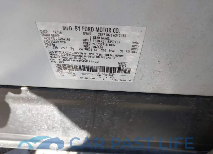 1FM5K8AR3KGB15130# 9