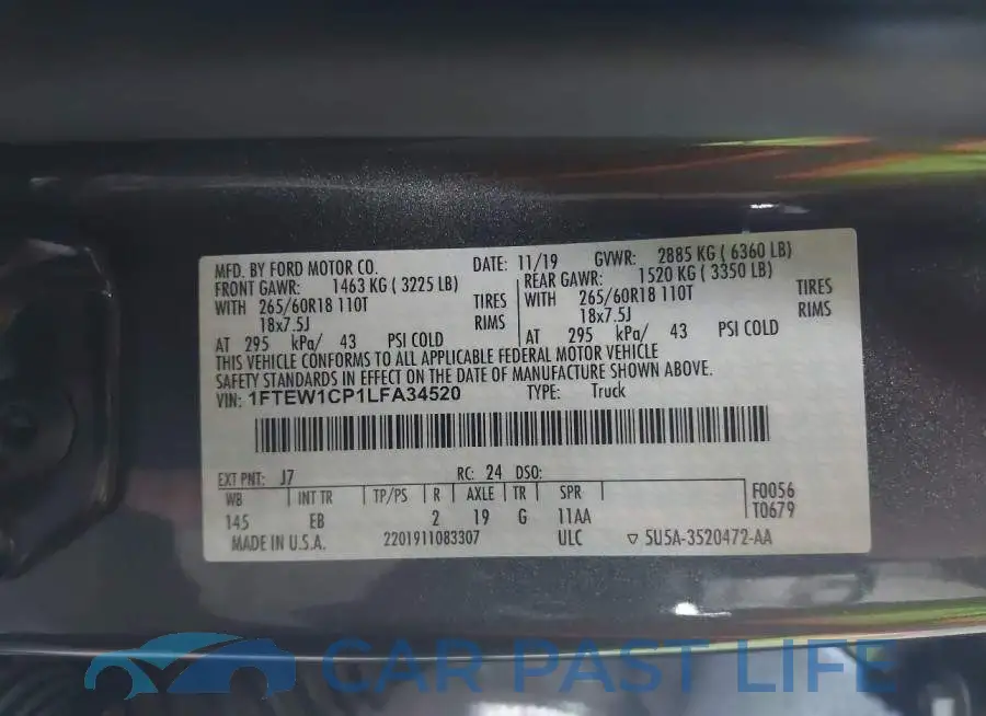 1FTEW1CP1LFA34520# 9