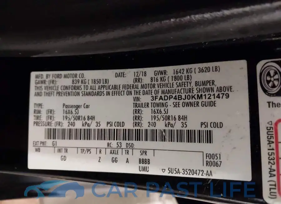 3FADP4BJ0KM121479# 9