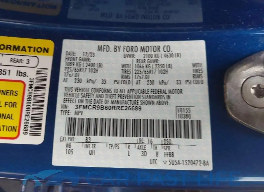 3FMCR9B60RRE26689# 9