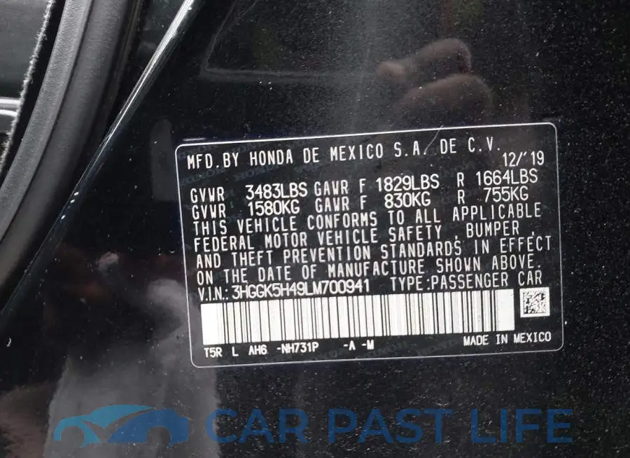 3HGGK5H49LM700941# 9